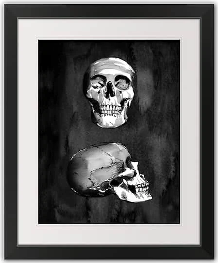Skull Halloween Print In Black Frame 2 Skull Halloween Print In Black Frame - Image 2