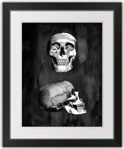Skull Halloween Print In Black Frame
