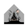 Haunted House Gray House Shaped Canvas Wall Art -Halloween Decor Shop D442696S 1