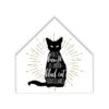 Black Cat House Shaped Canvas Wall Art