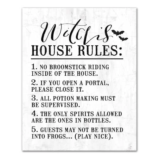Witch House Rules Canvas Wall Art 1 Witch House Rules Canvas Wall Art
