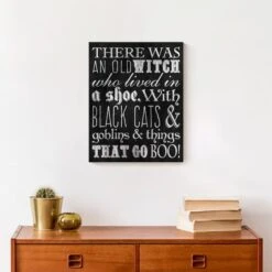 Black & White Old Witch Canvas Wall Art -Halloween Decor Shop D442706S 4