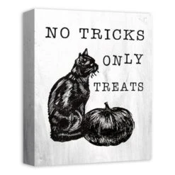 No Tricks Only Treats Black Cat Canvas Wall Art 8 No Tricks Only Treats Black Cat Canvas Wall Art -Halloween Decor Shop D442707S 2