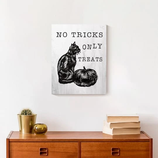 No Tricks Only Treats Black Cat Canvas Wall Art 5 No Tricks Only Treats Black Cat Canvas Wall Art - Image 5