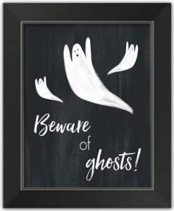 Ghosts Halloween Print In Black Frame