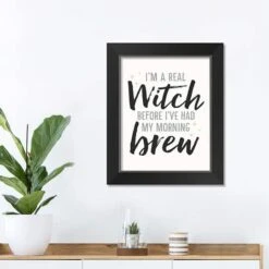 Witch In The Morning Halloween Print In Black Frame 7 Witch In The Morning Halloween Print In Black Frame -Halloween Decor Shop D442712S 3