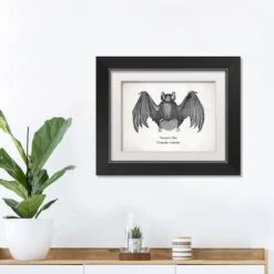 Vampire Bat Halloween Print In Black Frame 7 Vampire Bat Halloween Print In Black Frame -Halloween Decor Shop D442715S 3