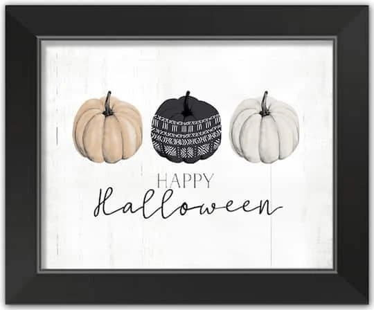 Pumpkins Halloween Print In Black Frame 2 Pumpkins Halloween Print In Black Frame - Image 2