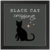 Black Cat Halloween Print In Black Frame