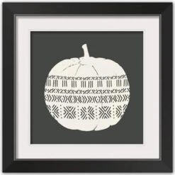 Patterned Pumpkin Halloween Print In Black Frame