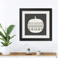 Patterned Pumpkin Halloween Print In Black Frame -Halloween Decor Shop D442718S 3