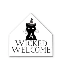 Wicked Welcome House Shaped Canvas Wall Art