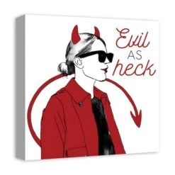 Evil As Heck Canvas Wall Art -Halloween Decor Shop D442726S 2