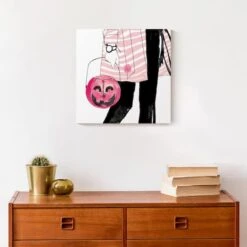 Pink Trick Or Treater Canvas Wall Art -Halloween Decor Shop D442727S 4