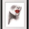 Vampire Lips Black Framed Print Wall Art 12 Vampire Lips Black Framed Print Wall Art -Halloween Decor Shop D442732S 1