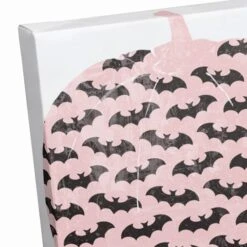 Pink & Black Bat Pumpkin Canvas Wall Art -Halloween Decor Shop D442733S 3