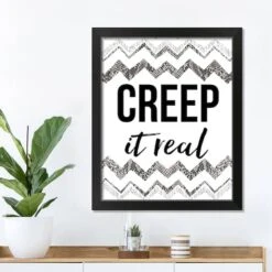 Creep It Real Black Framed Print Wall Art -Halloween Decor Shop D442734S 3