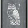 Owl Print Black Framed Print Wall Art