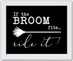 Broom Fits White Framed Print Wall Art
