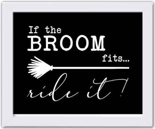 Broom Fits White Framed Print Wall Art 1 Broom Fits White Framed Print Wall Art