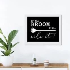 Broom Fits White Framed Print Wall Art 7 Broom Fits White Framed Print Wall Art -Halloween Decor Shop D442736S 3