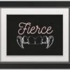 Fierce Fangs Black Framed Print Wall Art
