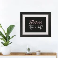 Fierce Fangs Black Framed Print Wall Art -Halloween Decor Shop D442738S 3