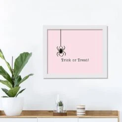 Spider Trick White Framed Print Wall Art -Halloween Decor Shop D442765S 3