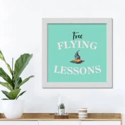 Flying Lesson White Framed Print Wall Art 7 Flying Lesson White Framed Print Wall Art -Halloween Decor Shop D442766S 3