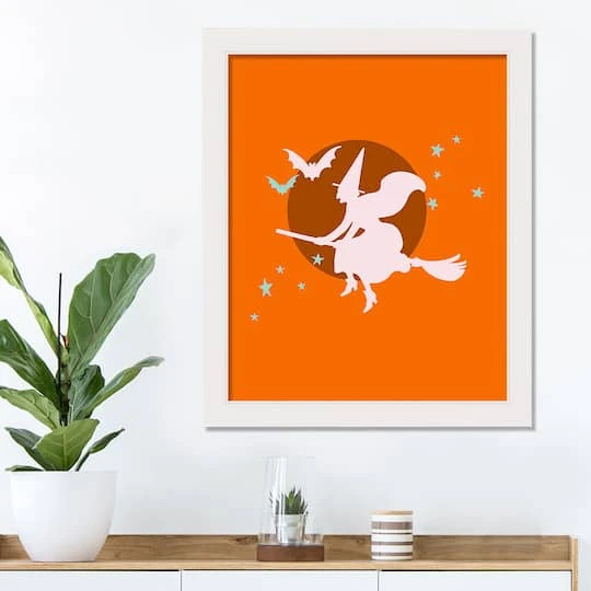 Flying Witch White Framed Print Wall Art 4 Flying Witch White Framed Print Wall Art - Image 4