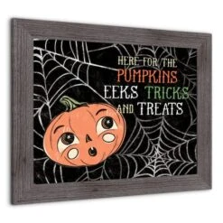 Retro Pumpkin Western Brown Framed Print Wall Art -Halloween Decor Shop D442775S 2