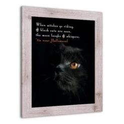 Creepy Cat Western White Framed Print -Halloween Decor Shop D442777S 2