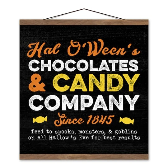 Halloween Candy Teak Hanging Canvas 1 Halloween Candy Teak Hanging Canvas