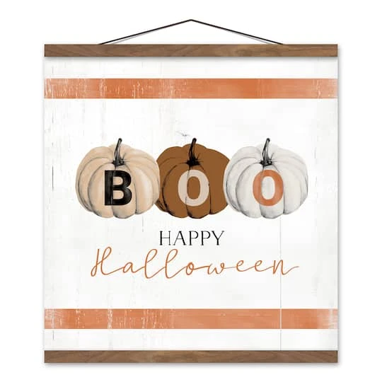 Halloween Pumpkins Teak Hanging Canvas 1 Halloween Pumpkins Teak Hanging Canvas