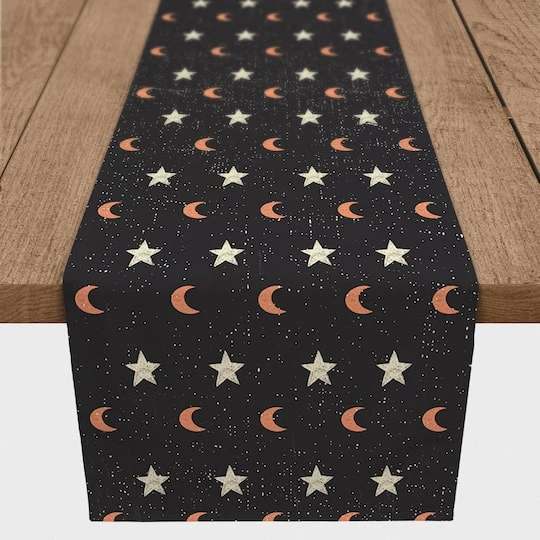 90" Moon & Stars Poly Twill Table Runner 4 90" Moon & Stars Poly Twill Table Runner - Image 4