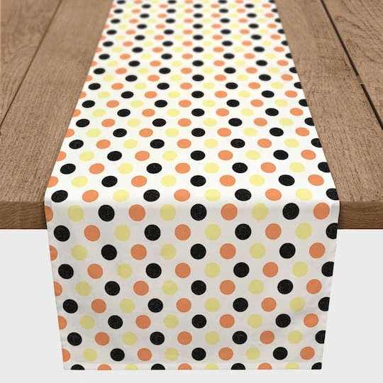 90" Retro Polka Dots Poly Twill Table Runner 4 90" Retro Polka Dots Poly Twill Table Runner - Image 4