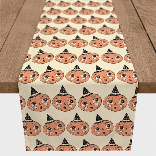 72" Retro Pumpkin Poly Twill Table Runner 4 72" Retro Pumpkin Poly Twill Table Runner - Image 4