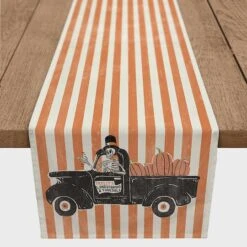 90" Skellys Landscaping Truck Poly Twill Table Runner -Halloween Decor Shop D442799S 1