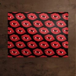 Vampire Lips Polyester Twill Placemat -Halloween Decor Shop D442831S 2