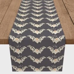 90" Cute White Bats Table Runner