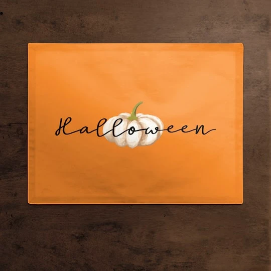 Halloween Pumpkin Polyester Twill Placemat 3 Halloween Pumpkin Polyester Twill Placemat - Image 3