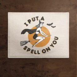 Retro Witch Cotton Twill Placemat -Halloween Decor Shop D442856S 2