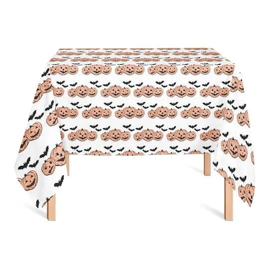 58" Jack-O-Lanterns & Bats Tablecloth 3 58" Jack-O-Lanterns & Bats Tablecloth - Image 3