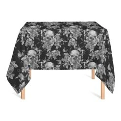 58" Floral Skulls Tablecloth -Halloween Decor Shop D442878S 2