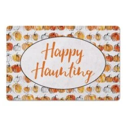 Happy Haunting Watercolor Pumpkins Floor Mat -Halloween Decor Shop D442881S 1 1