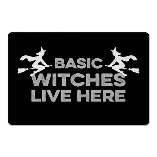 Black Basic Witches Live Here Floor Mat 1 Black Basic Witches Live Here Floor Mat