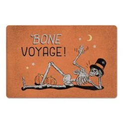 Bone Voyage Retro Skeleton Floor Mat 4 Bone Voyage Retro Skeleton Floor Mat -Halloween Decor Shop D442887S 1 1