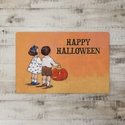 Vintage Halloween Trick Or Treating Kids Floor Mat -Halloween Decor Shop D442892S 2