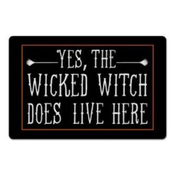 Wicked Witch Lives Here Floor Mat -Halloween Decor Shop D442894S 1 1