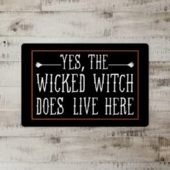 Wicked Witch Lives Here Floor Mat -Halloween Decor Shop D442894S 2